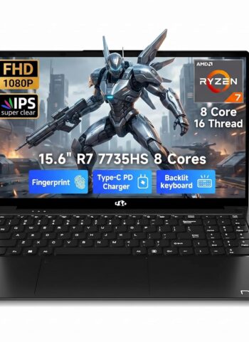 NIMO Gaming Laptop 15.6", AMD Ryzen 7 7735HS (Boost 4.75GHz), 16GB DDR5 RAM, 512GB PCIe 4.0 SSD, Windows 11 Home, 1080P FHD Display, Backlit Keyboard, 100W PD Fast Charge, 2X Full-Function USB-C